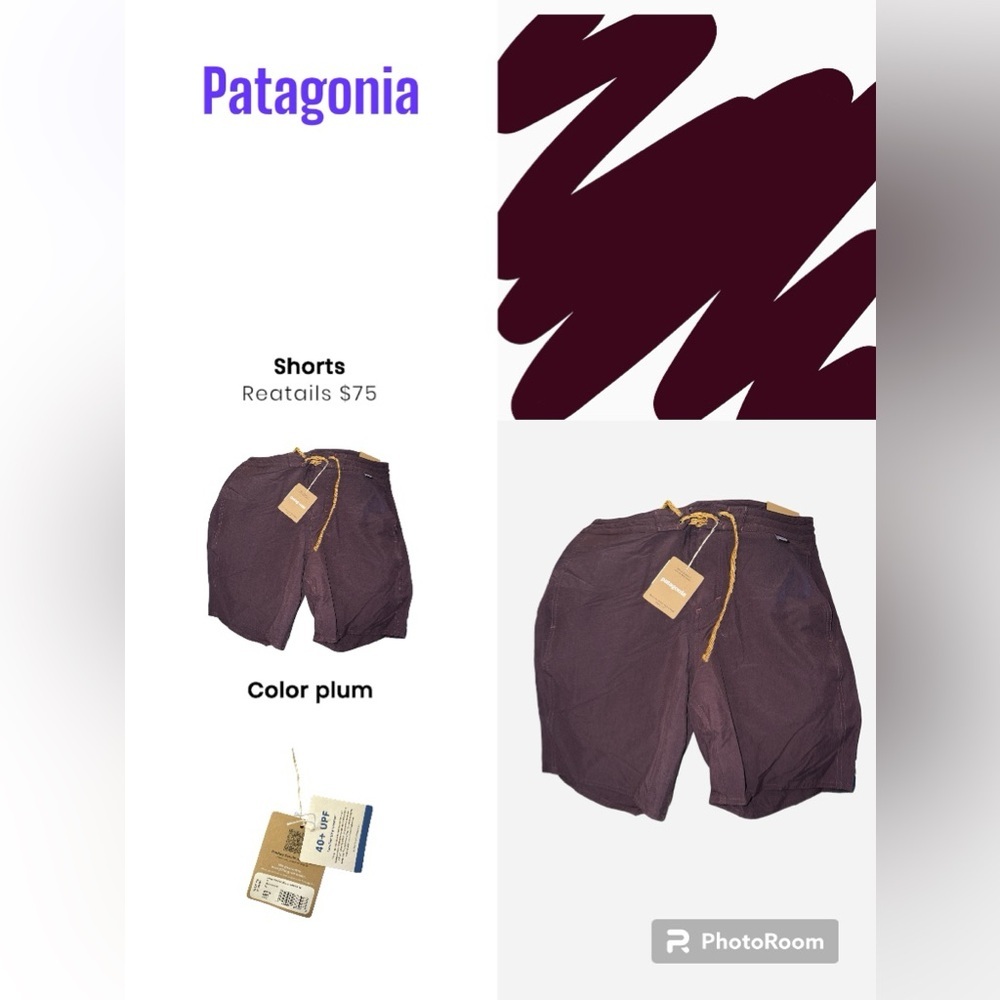 Patagonia Men's Wavefarer Hybrid Walk Shorts 30 18” color plum
